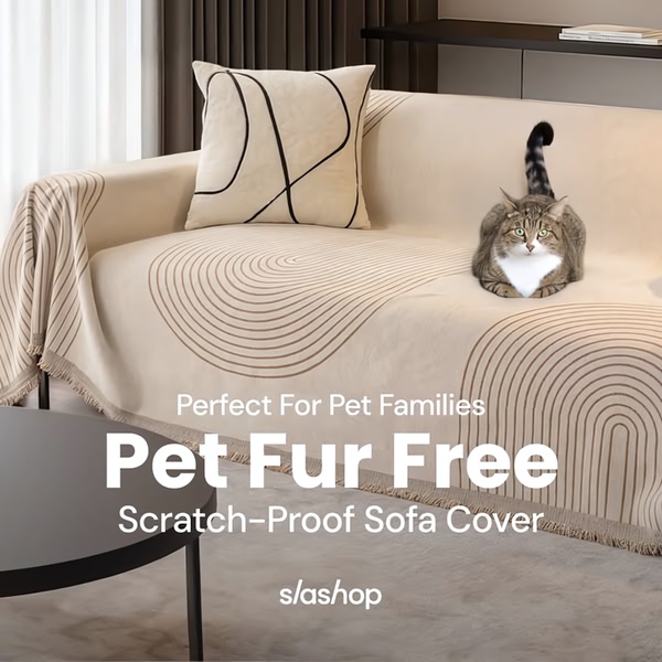 sofa cover, couch cover, furniture cover, slipcover, sofa protector, furniture protector, product launch, lifestyle, calm, warm, neutral, brown